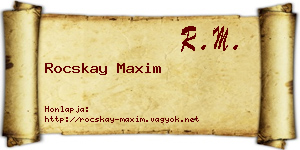 Rocskay Maxim névjegykártya